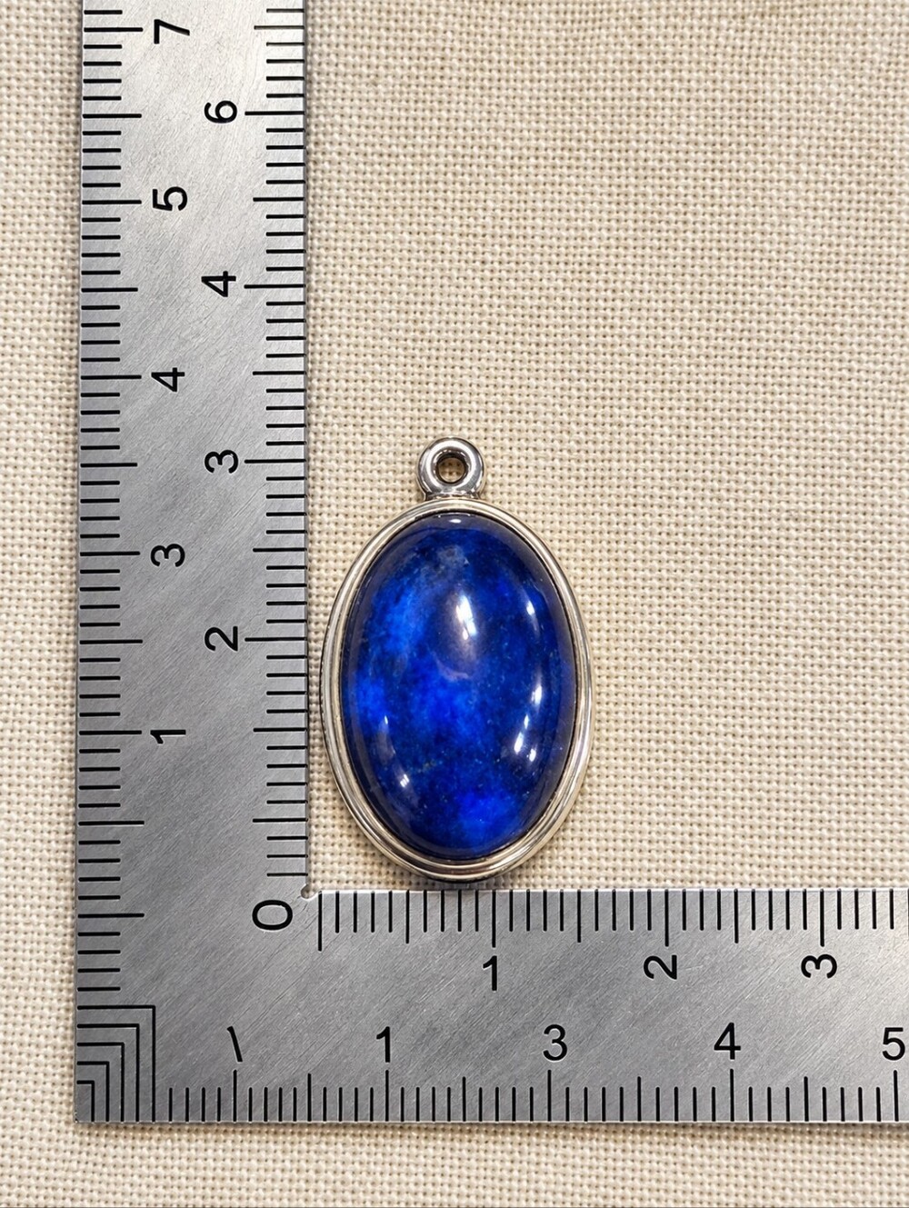Sajen SJ 925 Sterling Silver Deep Blue Oval Cabochon Pendant89